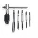 M3-M8 Tap Drill Set T Handle Ratchet Tap Wrench Machinist Tool With Screw Tap Hand