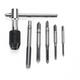 M3-M8 Tap Drill Set T Handle Ratchet Tap Wrench Machinist Tool With Screw Tap Hand M3-M8 Tap Drill Set T Handle Ratchet Tap Wrench Machinist Tool With Screw Tap Hand