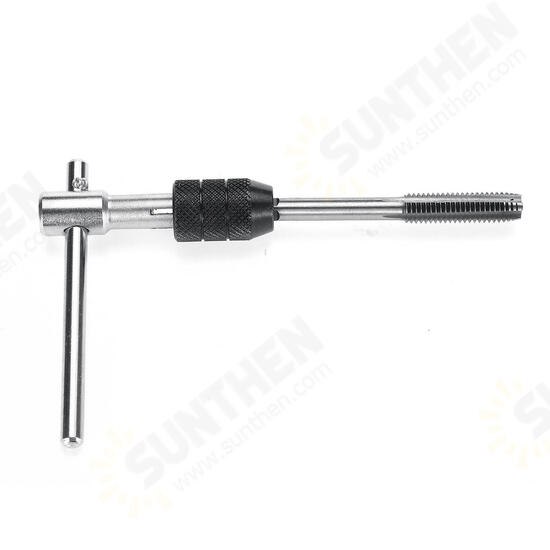 M3-M8 Tap Drill Set T Handle Ratchet Tap Wrench Machinist Tool With Screw Tap Hand