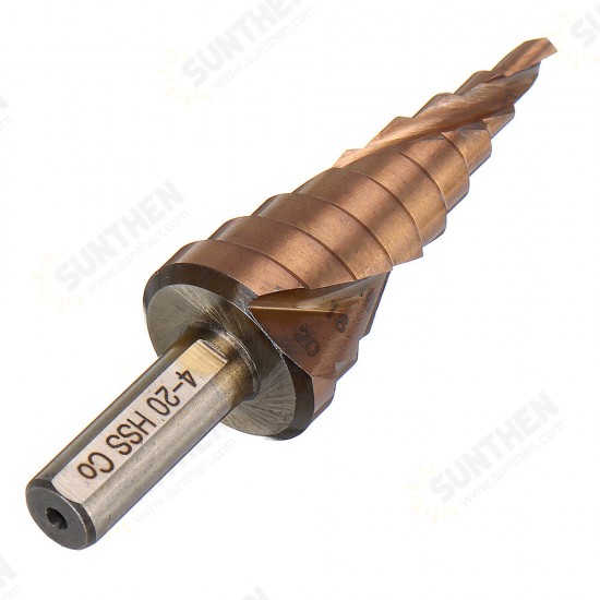 M35 Cobalt Step Drill 4-12/4-20/4-32mm HSS Drill Bits Triangle Shank For Stainless Steel