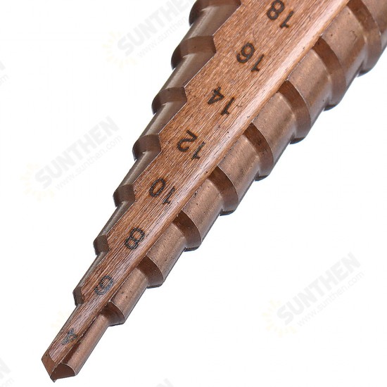 M35 Cobalt Step Drill 4-12/4-20/4-32mm HSS Drill Bits Triangle Shank For Stainless Steel