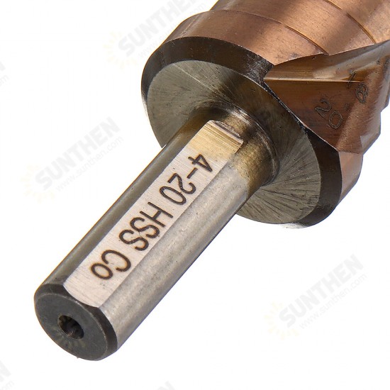 M35 Cobalt Step Drill 4-12/4-20/4-32mm HSS Drill Bits Triangle Shank For Stainless Steel M35 Cobalt Step Drill 4-12/4-20/4-32mm HSS Drill Bits Triangle Shank For Stainless Steel