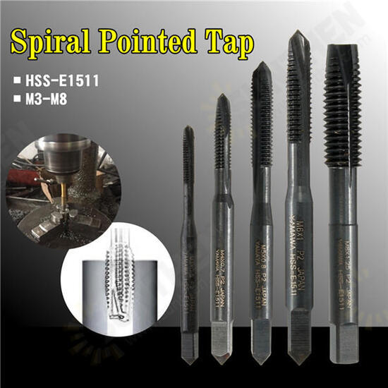 M3/M4/M5/M6/M8 HSS Nitride Coated Screw Tap Metric Spiral Hand Thread Screw Tap