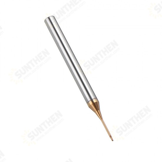 R0.4 2 Flutes Ball Nose Long Neck Milling Cutter HRC60 CNC Deep Notch Cutter End Mill