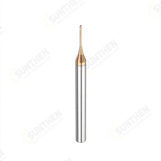 R0.4 2 Flutes Ball Nose Long Neck Milling Cutter HRC60 CNC Deep Notch Cutter End Mill