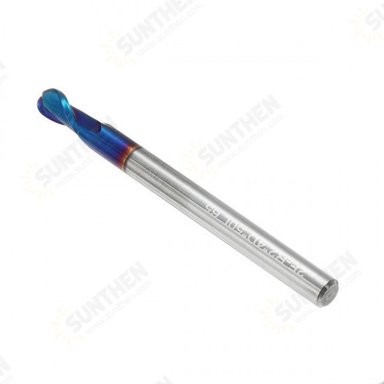 R0.5-R3 2 Flutes Tungsten Carbide End Mill HRC65 NACO Coated Ball Nose Milling Cutter R0.5-R3 2 Flutes Tungsten Carbide End Mill HRC65 NACO Coated Ball Nose Milling Cutter
