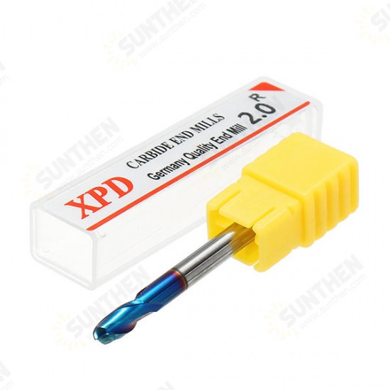 R0.5-R3 2 Flutes Tungsten Carbide End Mill HRC65 NACO Coated Ball Nose Milling Cutter R0.5-R3 2 Flutes Tungsten Carbide End Mill HRC65 NACO Coated Ball Nose Milling Cutter