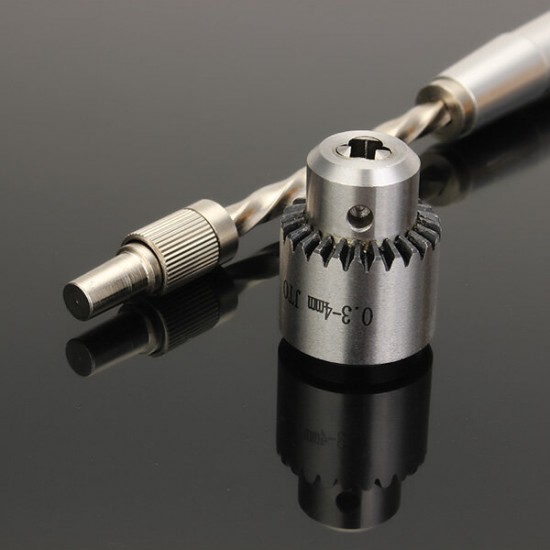 Semi-automatic Mini Hand Drill with 10 Twist Drills Chuck Clamping 0.3-4.0mm Reamer Pinhole Hand Drill
