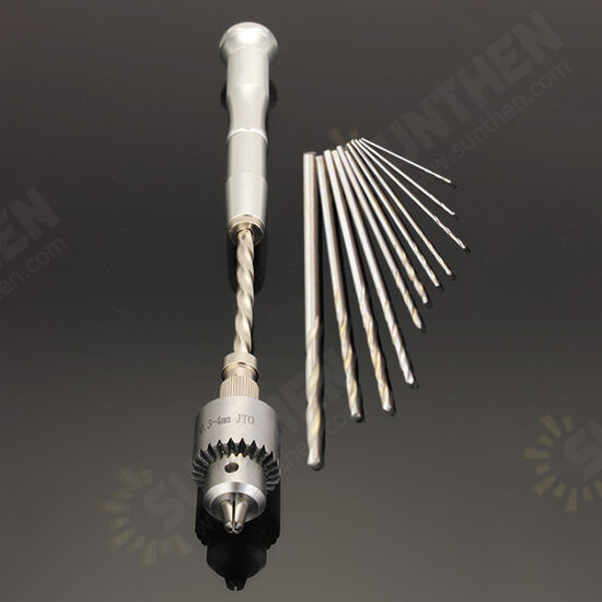 Semi-automatic Mini Hand Drill with 10 Twist Drills Chuck Clamping 0.3-4.0mm Reamer Pinhole Hand Drill Semi-automatic Mini Hand Drill with 10 Twist Drills Chuck Clamping 0.3-4.0mm Reamer Pinhole Hand Drill