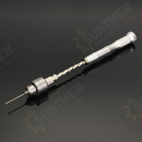 Semi-automatic Mini Hand Drill with 10 Twist Drills Chuck Clamping 0.3-4.0mm Reamer Pinhole Hand Drill