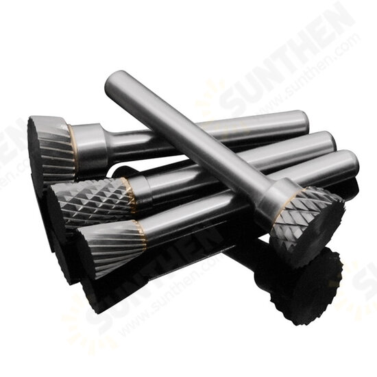 Single Groove Tungsten Steel Wood Carving Tool Grinding Head Milling Cutter N-type Inverted Cone Rotating Rotary File Single Groove Tungsten Steel Wood Carving Tool Grinding Head Milling Cutter N-type Inverted Cone Rotating Rotary File