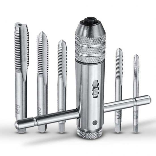 T-type Ratchet Tap Wrench M3-M8 Thread Metric Adjustable Tap Wrench Tool Set