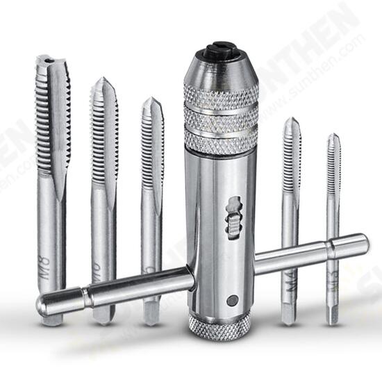 T-type Ratchet Tap Wrench M3-M8 Thread Metric Adjustable Tap Wrench Tool Set