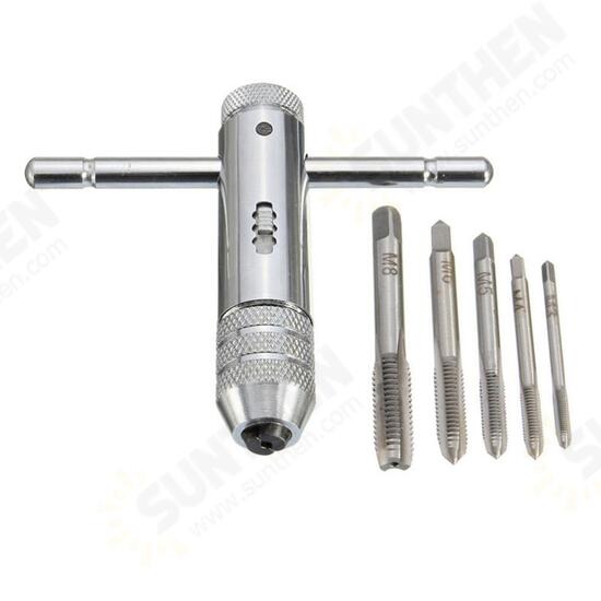 T-type Ratchet Tap Wrench M3-M8 Thread Metric Adjustable Tap Wrench Tool Set