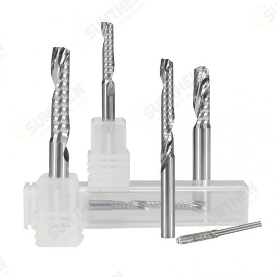 Tungsten Carbide Left Hand Single Flute End Mill 3.175mm Shank Spiral Milling Cutter Carbide CNC Router Bit Engraving Bit Tungsten Carbide Left Hand Single Flute End Mill 3.175mm Shank Spiral Milling Cutter Carbide CNC Router Bit Engraving Bit
