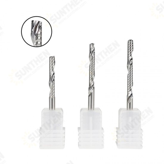Tungsten Carbide Left Hand Single Flute End Mill 3.175mm Shank Spiral Milling Cutter Carbide CNC Router Bit Engraving Bit Tungsten Carbide Left Hand Single Flute End Mill 3.175mm Shank Spiral Milling Cutter Carbide CNC Router Bit Engraving Bit