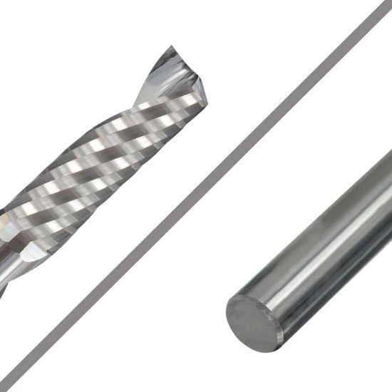 Tungsten Carbide Left Hand Single Flute End Mill 3.175mm Shank Spiral Milling Cutter Carbide CNC Router Bit Engraving Bit
