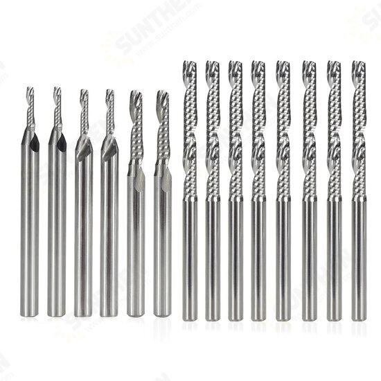 Tungsten Carbide Left Hand Single Flute End Mill 3.175mm Shank Spiral Milling Cutter Carbide CNC Router Bit Engraving Bit Tungsten Carbide Left Hand Single Flute End Mill 3.175mm Shank Spiral Milling Cutter Carbide CNC Router Bit Engraving Bit
