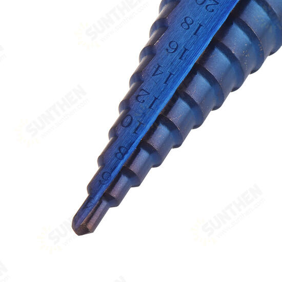 Upgrade 3Pcs 1/4 Inch Hex Shank Blue Nano Coated Step Drill Bit Set 4-12/4-12/4-32mm