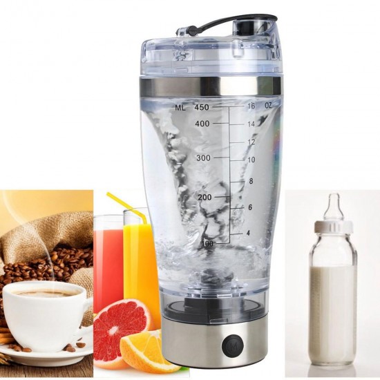 450ML USB Charging Electric Shaker Cup Blender Detachable Mixing Cup Fitness Protein Powder Shake Cup