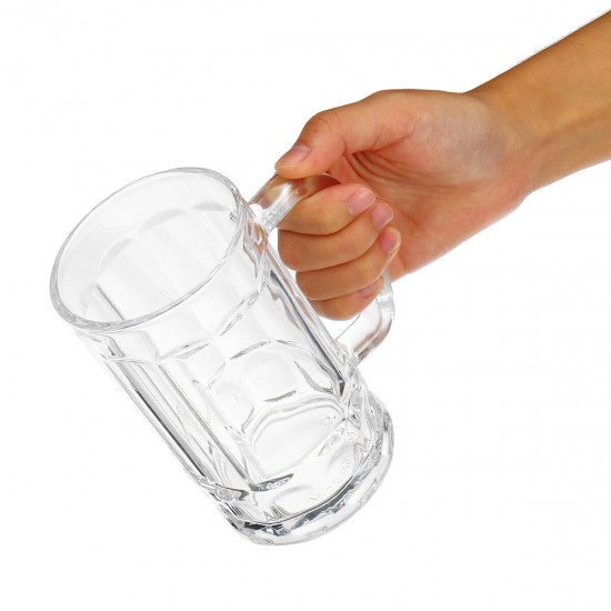 Glasses Mug Large Capacity Thick Mug Glass Crystal Glass Cup Transparent With Handle for Club Bar Party Home