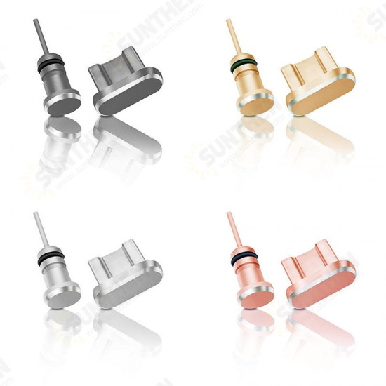 Aluminum Android Dust Plug Set Micro USB Port + Earphone Jack Plugs Sim Card Needle For Smartphone