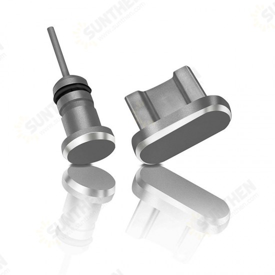 Aluminum Android Dust Plug Set Micro USB Port + Earphone Jack Plugs Sim Card Needle For Smartphone