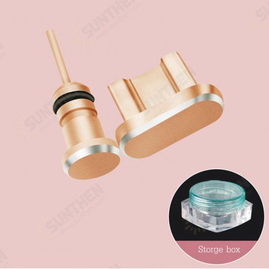 Aluminum Android Dust Plug Set Micro USB Port + Earphone Jack Plugs Sim Card Needle For Smartphone