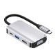 4 in 1 Type-C Hub Docking Station Adapter with USB 3.0 / PD Fast Charger / HDMI / VGA for MacBook Smartphone Televisions Projectors