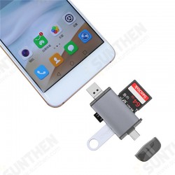 6 in 1 Multifunction Card Reader USB 3.0 10Gbps High-speed Type-C / Micro-USB / SD / TF Aluminium Alloy Card Reader OTG Hub Adapter for Smart Phone Laptop 6 in 1 Multifunction Card Reader USB 3.0 10Gbps High-speed Type-C / Micro-USB / SD / TF Aluminium Alloy Card Reader OTG Hub Adapter for Smart Phone Laptop