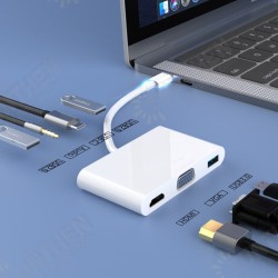 Multifunctional Type-C Hub Docking Station Adapter with SD/ TF Card Reader+USB3.0+HDMI+3.5mm Audio+VGA+PD Fast Charging Multifunctional Type-C Hub Docking Station Adapter with SD/ TF Card Reader+USB3.0+HDMI+3.5mm Audio+VGA+PD Fast Charging