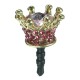 Universal 3.5mm Rhinestone Crown Dirtproof Plug Phone Decoration