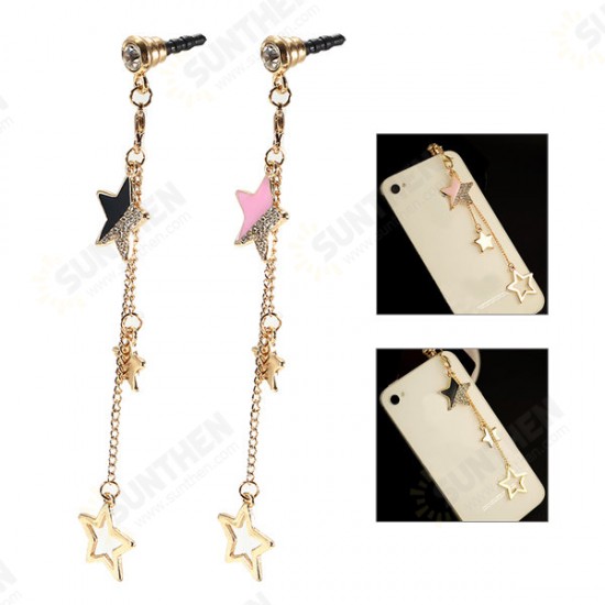 Universal 3.5mm Stars Decoration Dirtproof Plug for Samsung Xiaomi HUAWEI Non-original