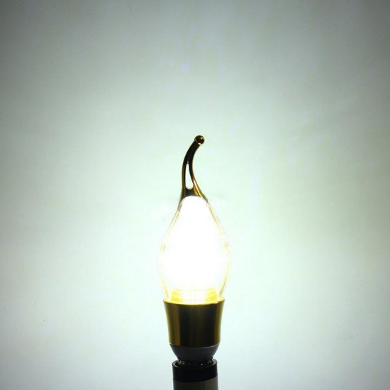 4PCS 4W 85~265V 400lumens E12/E14 Wide Voltage LED Bulb LED Filament Candle Bulbs Pure White/Warm White