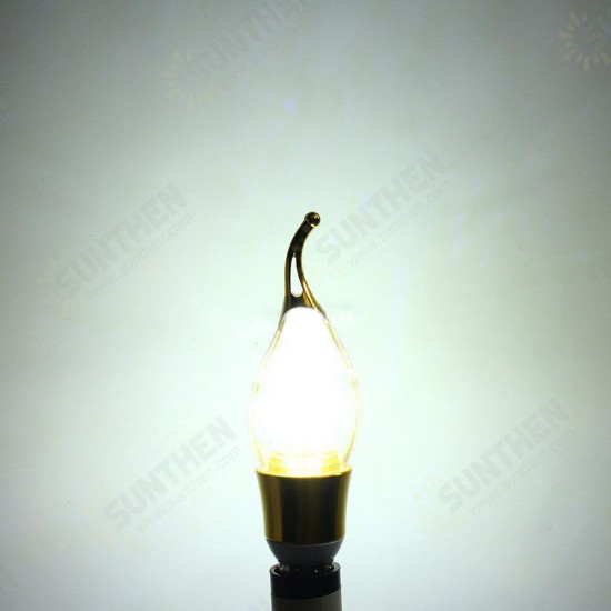 4PCS 4W 85~265V 400lumens E12/E14 Wide Voltage LED Bulb LED Filament Candle Bulbs Pure White/Warm White