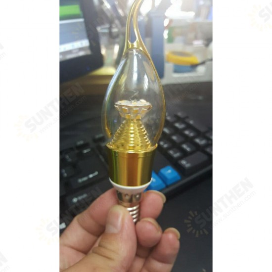 4PCS 4W 85~265V 400lumens E12/E14 Wide Voltage LED Bulb LED Filament Candle Bulbs Pure White/Warm White