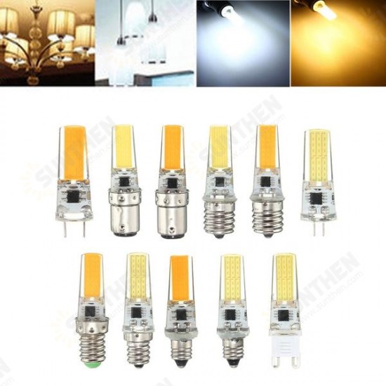 Dimmable E11 E12 E14 E17 G4 G8 G9 BA15D 2.5W LED COB Silicone Pure White Warm White Light Bulb 110V