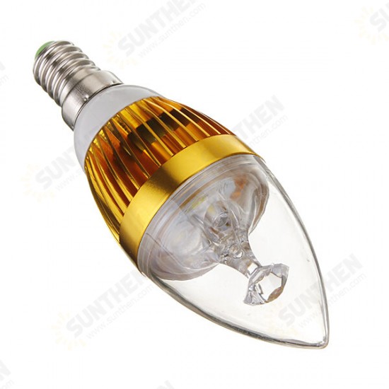 Dimmable E14 3W 3 LED Cool White LED Candle Light Bulb 220V