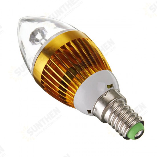 Dimmable E14 3W 3 LED Cool White LED Candle Light Bulb 220V