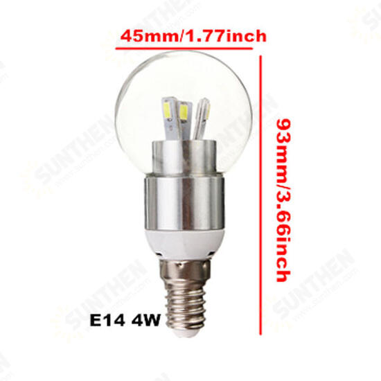 E14 4W White/Warm White Glass LED Globe Bulb Light AC 110-240V