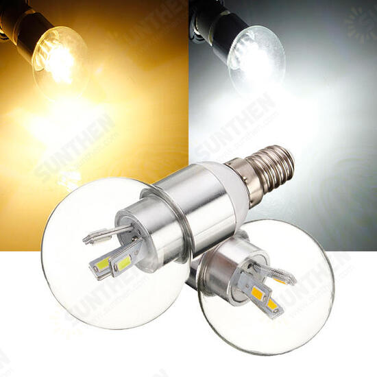 E14 4W White/Warm White Glass LED Globe Bulb Light AC 110-240V