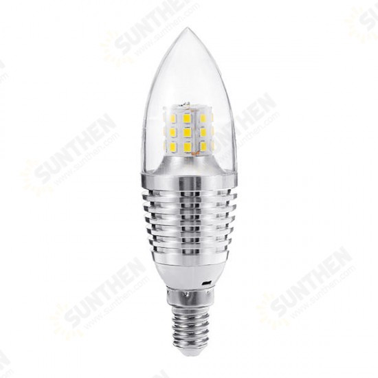 E14 5W 7W 9W 12W SMD 2835 Sliver LED Candle Light Bulb Chandelier Lighting AC85-265V