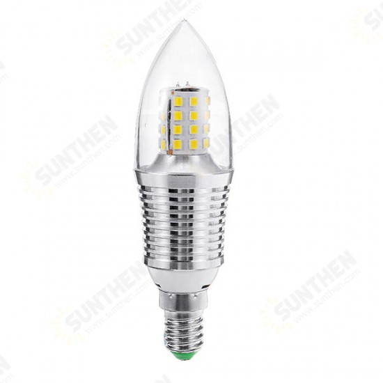 E14 5W 7W 9W 12W SMD 2835 Sliver LED Candle Light Bulb Chandelier Lighting AC85-265V