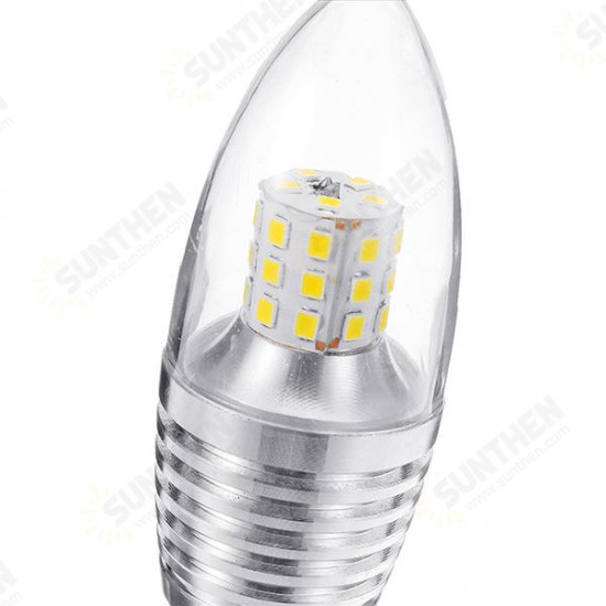 E14 5W 7W 9W 12W SMD 2835 Sliver LED Candle Light Bulb Chandelier Lighting AC85-265V