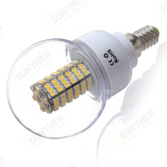 E14 5W Warm White 120 SMD 3528 LED Globular Light Lamp Bulb AC185-265V