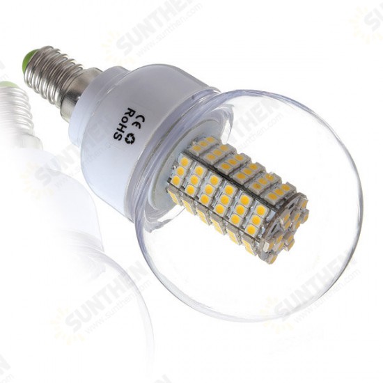 E14 5W Warm White 120 SMD 3528 LED Globular Light Lamp Bulb AC185-265V