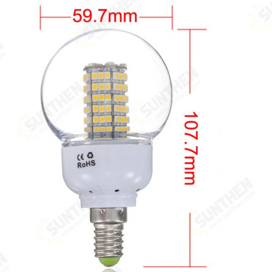 E14 5W Warm White 120 SMD 3528 LED Globular Light Lamp Bulb AC185-265V