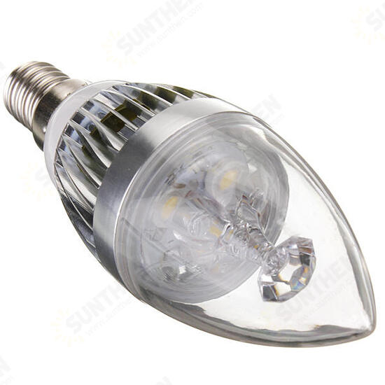 E14 6W 3 LED White/Warm White LED Chandelier Candle Light Bulb 85-265V