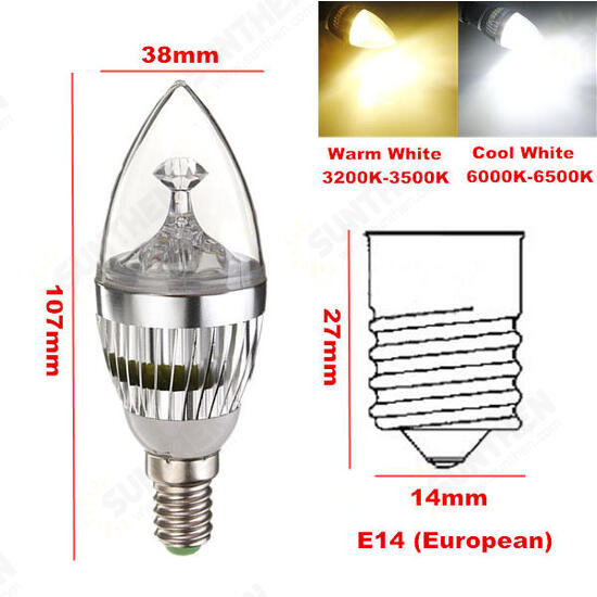 E14 6W 3 LED White/Warm White LED Chandelier Candle Light Bulb 85-265V E14 6W 3 LED White/Warm White LED Chandelier Candle Light Bulb 85-265V