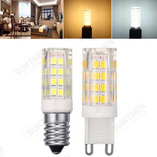 E14 G9 5W SMD2835 Pure White Warm White LED Corn Light Bulb No Flicker AC220V